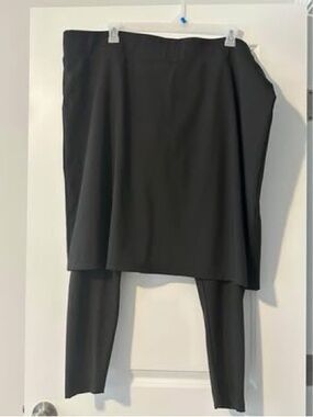 Black Asymmetric Skirt with Attached ankle length Leggings- Mod Lifewear 3x